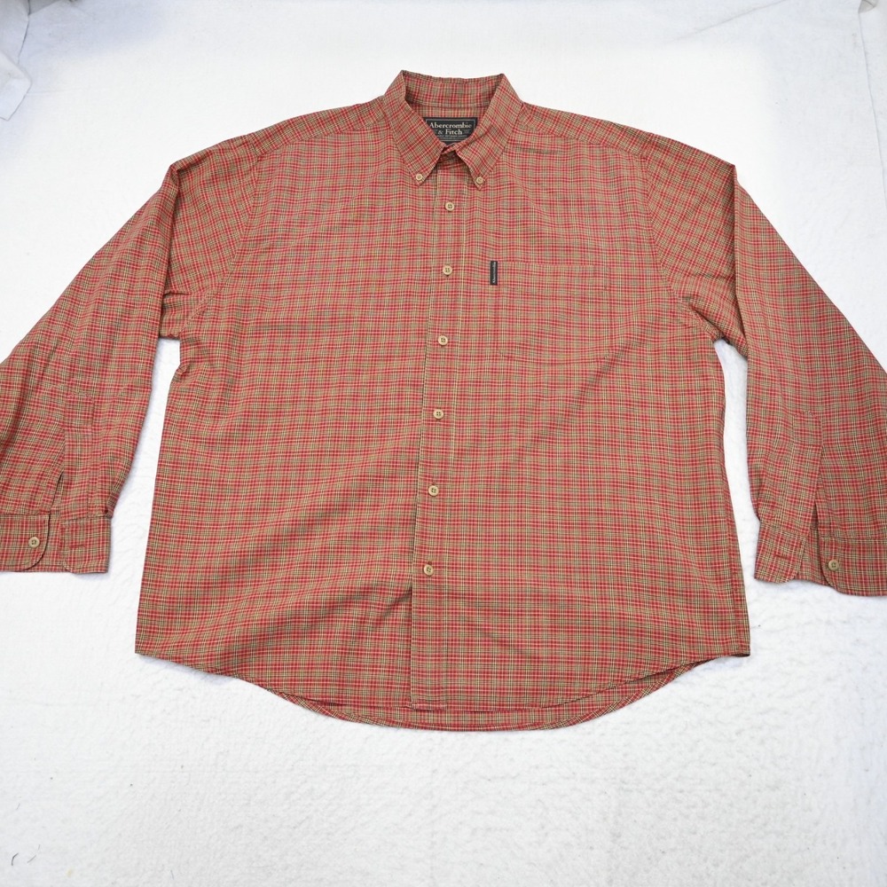 Abercrombie & Fitch Dress Shirt Plaid Long Sleeve Button Up Mens Size Large - Picture 6 of 10